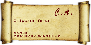 Czipczer Anna névjegykártya