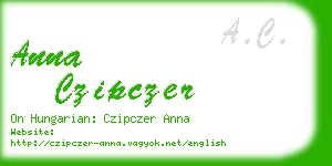 anna czipczer business card